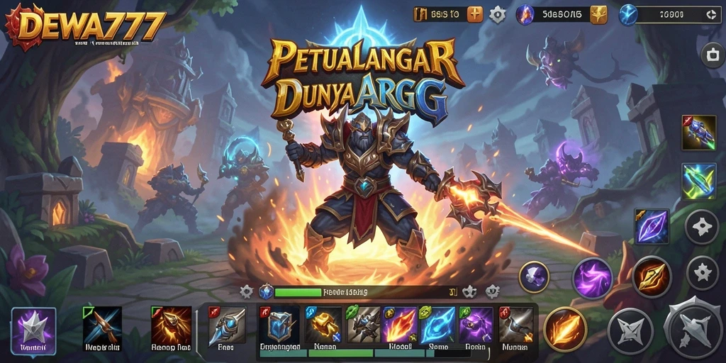 Tampilan aksi mendebarkan dalam gameplay DEWA777 ARPG.