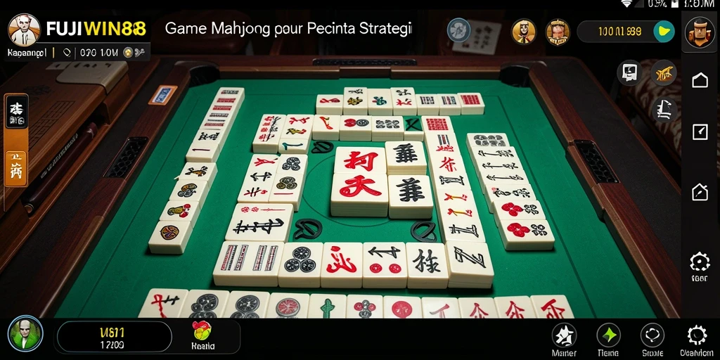 Tangkapan layar FUJIWIN88 menunjukkan gameplay Mahjong yang seru.