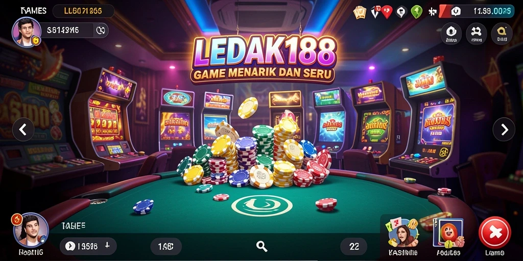 Tampilan gameplay LEDAK188 yang seru dan mengasyikkan di dalam aplikasi Kasino.