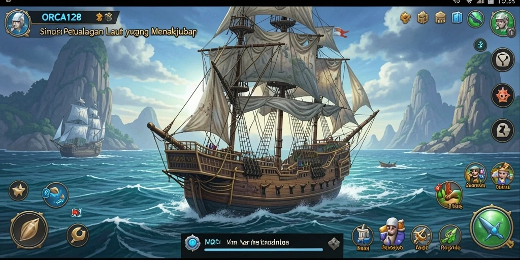 Screenshot gameplay ORCA128 yang menampilkan keindahan bawah laut.
