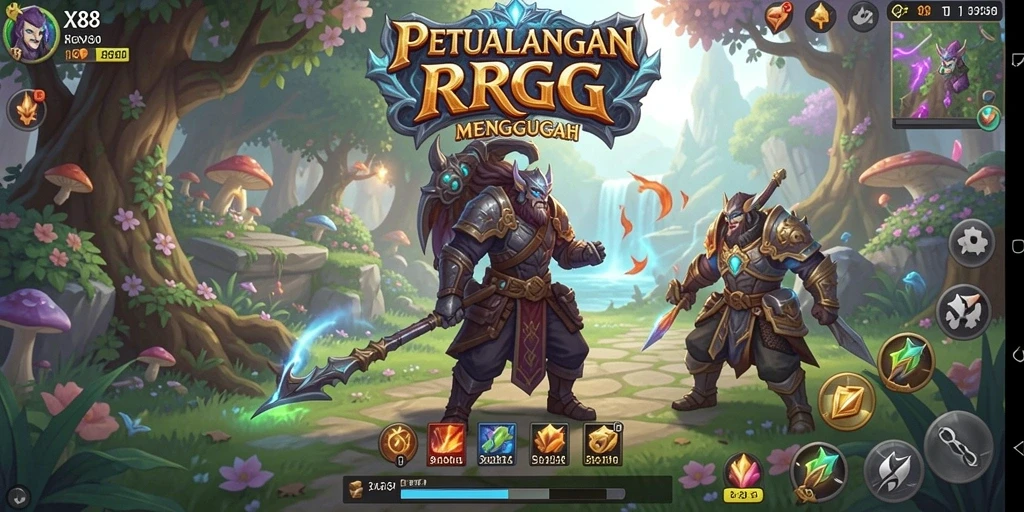 Tampilan gameplay X88 yang menakjubkan dalam aksi RPG.